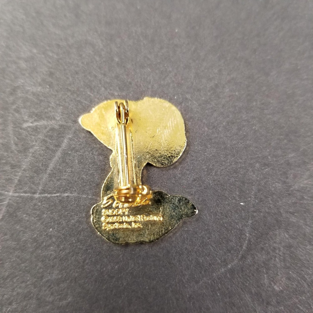 Vintage Snoopy Enamel Pin Peanuts 1958 United Feature Syndicate Bow Tie Why Me - Picture 4 of 5